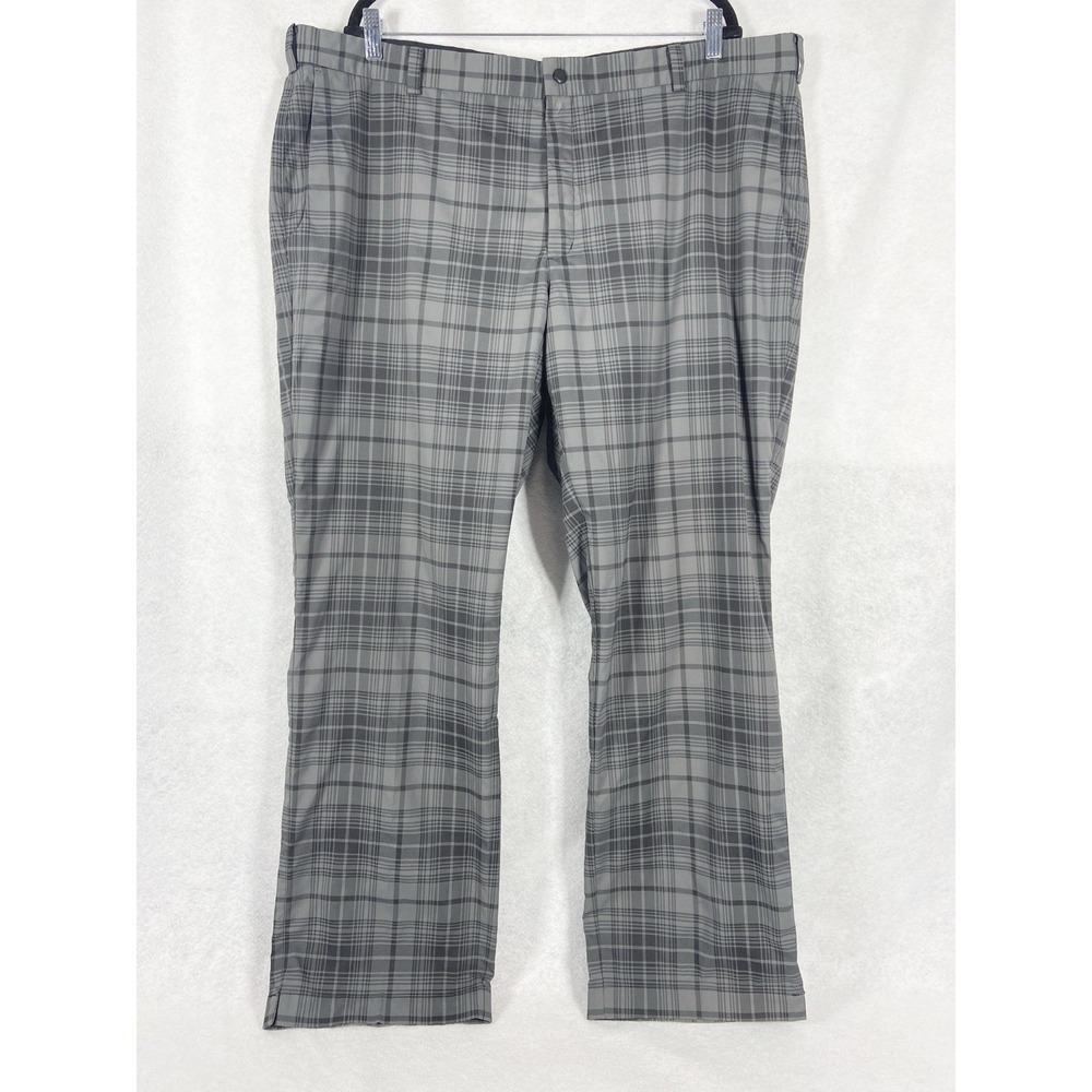 Nike Golf Pants Men's 42x32 Gray Tour‎ Performance Plaid Flat Front